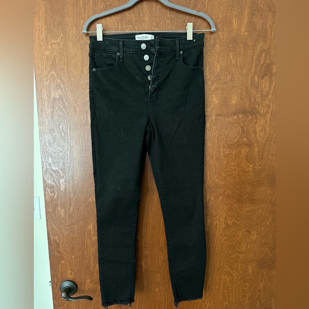 A&F Button-Up Black Skinny Jeans